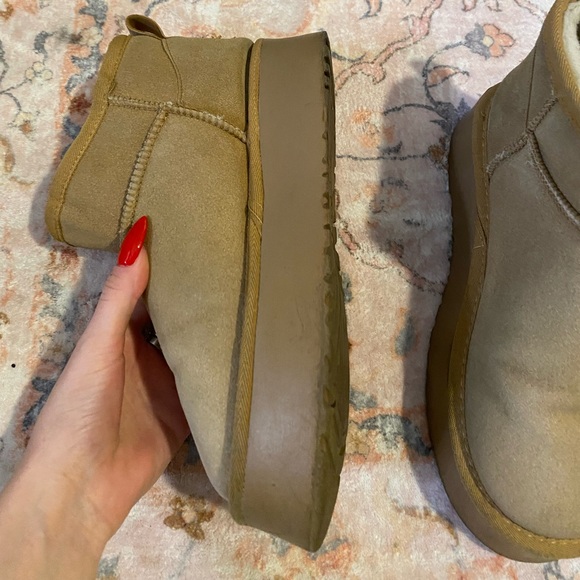 platform mini wool lined boots - Picture 2 of 7